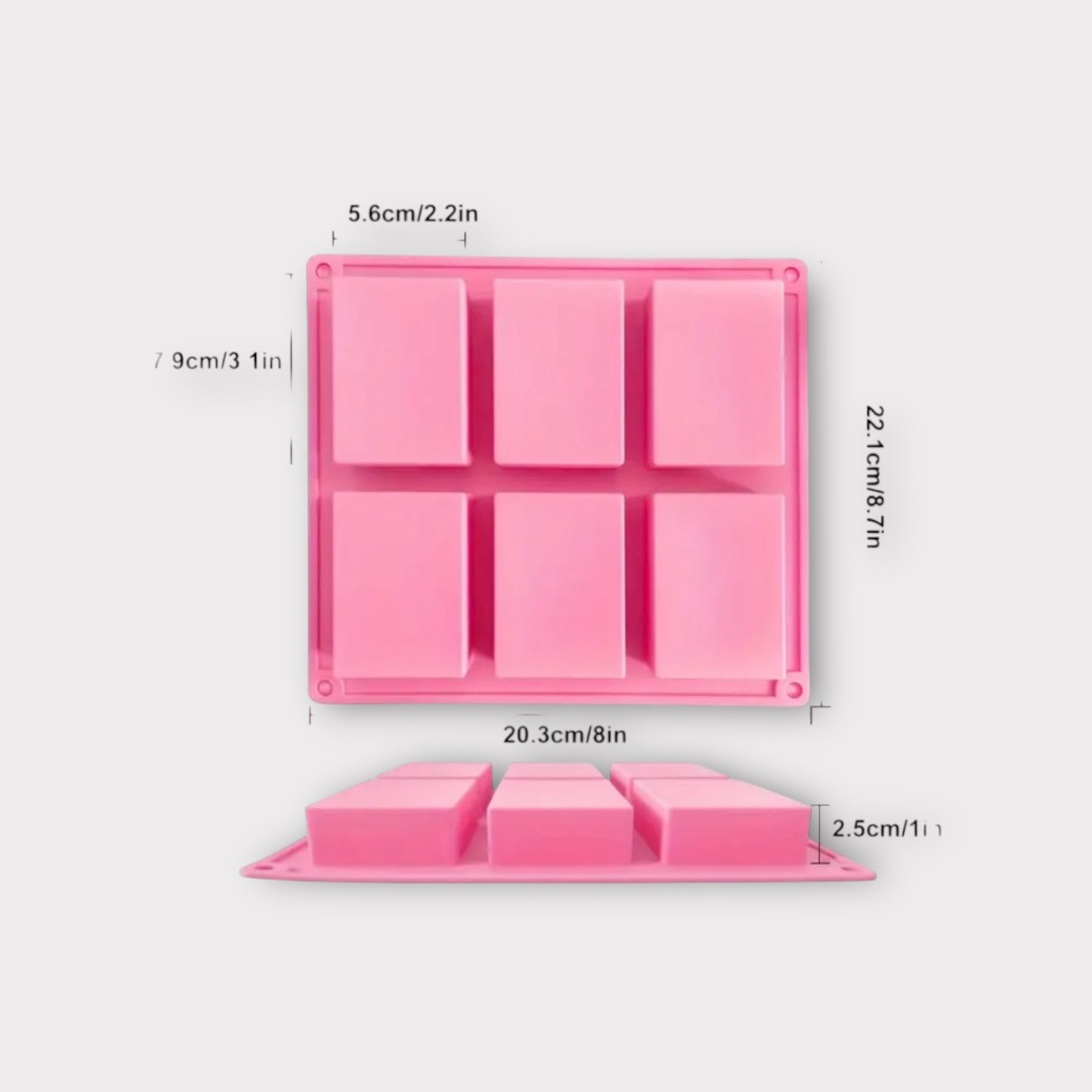 Rectangle Soap Mold- 6 Cavity