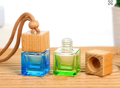 Car Diffuser Hanging Bottle Colorful with Wooden Lid- 8ml