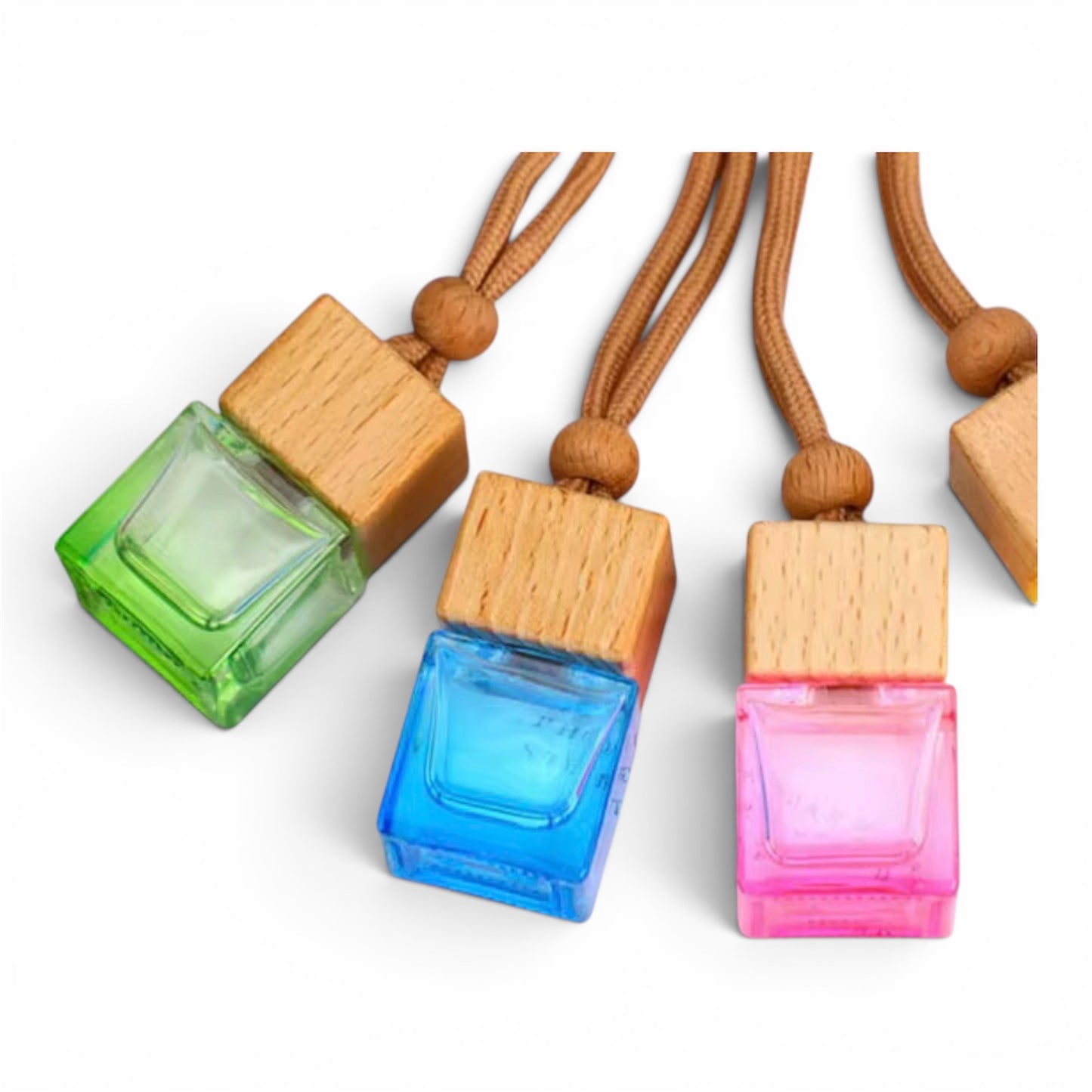 Car Diffuser Hanging Bottle Colorful with Wooden Lid- 8ml