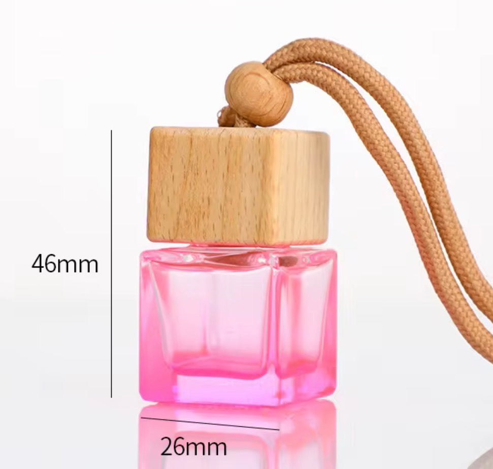 Car Diffuser Hanging Bottle Colorful with Wooden Lid- 8ml