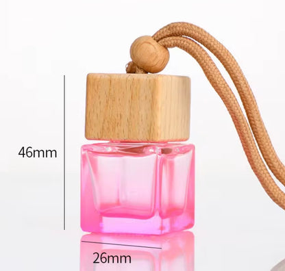 Car Diffuser Hanging Bottle Colorful with Wooden Lid- 8ml