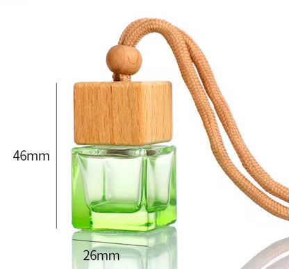 Car Diffuser Hanging Bottle Colorful with Wooden Lid- 8ml